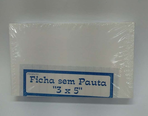  Kit C/2 Blocos De Ficha S/ Pauta  3x5  Cod.1205 100 Folhas