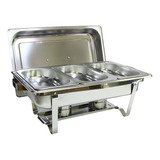 Rechaud Inox 8l 1/3 Panela Banho Maria 3 Cuba Buffet 7335-03