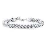 Pulsera Esclava Hombre Mujer Cubano Eslabón Acero Brazalete