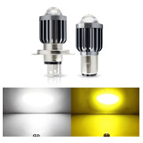 Foco Ba20d H4 Led Moto Lupa Blanco Amarillo Ojo De Ángel Csp