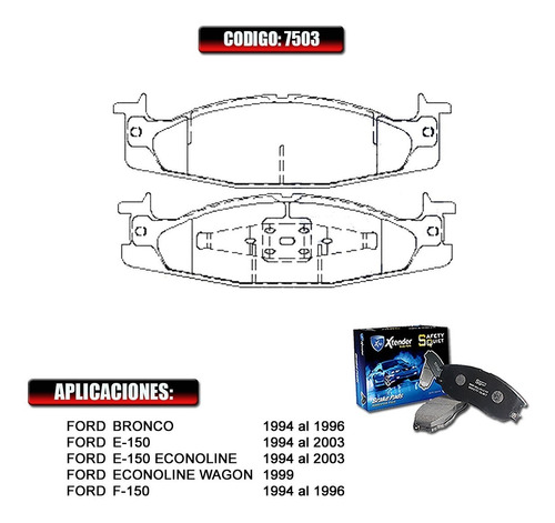Pastillas De Freno Delantera Ford E150 Econoline 2003  7503 Foto 2
