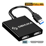 Adaptador Cable Usb 3.0 A 2 Hdmi Full Hd Conversor Dehuka