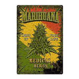 Yooce Marihuana Marijuana Leaf Metal Tin Sign Cannabis Weed