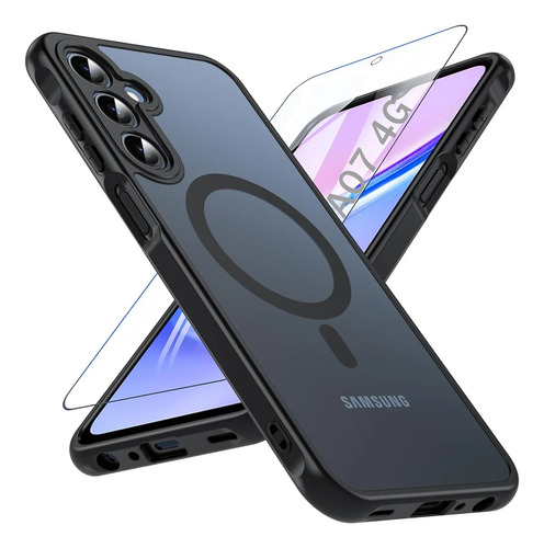 Funda Para Samsung Galaxy A Serie Con Mica 9h Kit Proteccion 360 Uso Rudo,funda Para Samsung Galaxy A07/a17/a37/a57 Anillo Magnético Incorporado Case