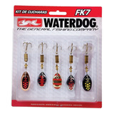 Kit 5 Cucharas Giratorias Waterdog Fk7 Spinning Mosca Trucha