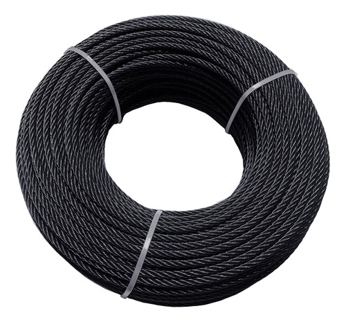 Sowtowe Cuerda De Alambre Negro De 3/16 , Cable De Acero Ino