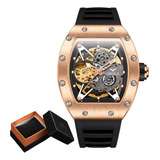 Relojes Mecánicos Huecos Onola Luxury Para Hombre Color De La Correa Rose Black