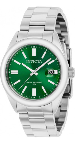 Invicta 38478 Aviator Feminino Aço Inox 38mm Prateado Verde