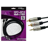 Cabo P2 Estereo X 2 Rca Nickel 5 Mts Chipsce