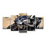 5 Panel De Arte De Pared Fría Yamaha Motocicletas Y Corredor
