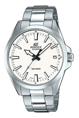 Reloj Casio Edifice Efv-100d-7a Fondo Blanco Metal