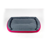 Cama Para Perro Extra Grande Fucsia / Gris Resistente