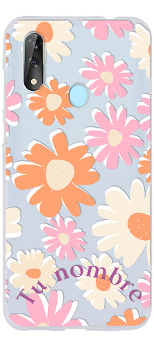 Funda Para Zte Para Mujer Flores Margaritas Tu Nombre