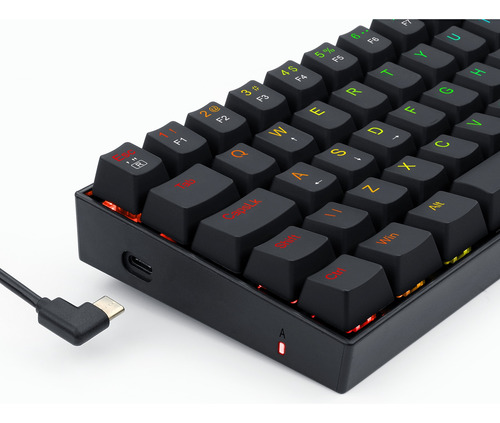 Teclado Redragon Dragonborn 60% Rgb Preto Switch Red Abnt2 Idioma Português Brasil