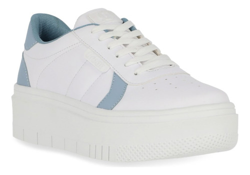 Tenis Sneakers Dama Piso Blanco Multicolor Con Cintas 472-21