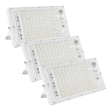 Reflectores Led Luz Blanca 100w Para Exterior Ip66 Combo X3