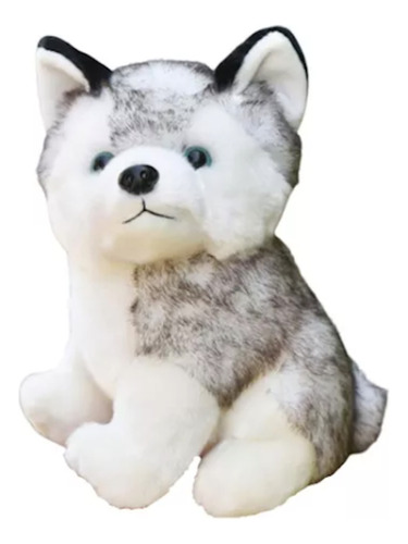 Lindo Peluche De Perrito Husky Siberiano Cachorro Gris Felpa