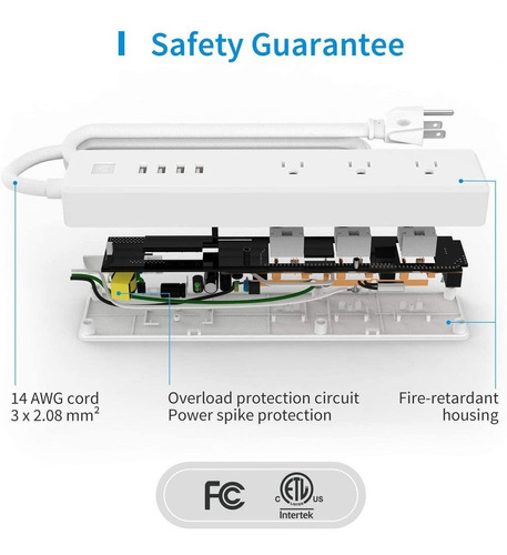 Meross Smart Power Strip Compatible Con Apple Homekit, Sir