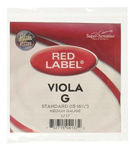 Super Sensible Etiqueta Roja 4137 Viola G String Standard
