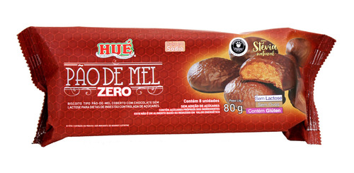 Pao De Mel Zero Açúcar Sem Lactose Pacote 80g  Vegano Hué Un