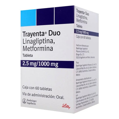 Trayenta Duo Tabletas 2,5 Mg\u002F1000 Mg, 60 Tabletas | Meses sin interés