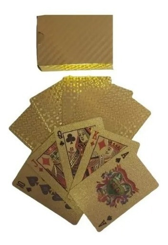 Baraja Cartas En Oro Doradas Poker Blackjack X1/mazos