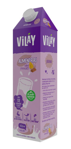 Bebida Vegetal De Almendras Chocolate 1 Lt - Vilay