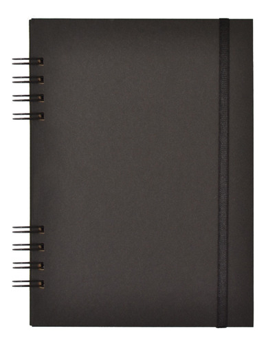 Cuaderno Negro Ecológico A5 (15x21) Anillado 120 H C/ Elást.