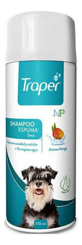 Traper Shampoo Espuma Seca Para Perro Baño En Seco 170ml Np Fragancia Mango