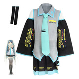 Anime Vocaloid Miku Hatsune Vestido Cosplay Disfraz Conjunto