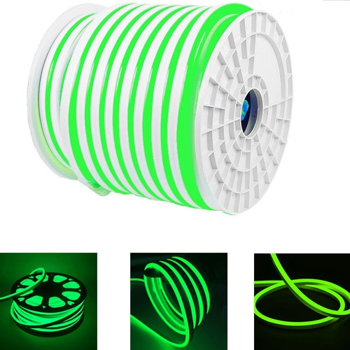 Neon Led Verde Kit 3 Metros 110v Com Ponteira