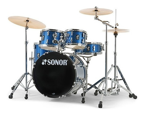 Batería Sonor Aqxstudiobos 5 Cuerpos Platos + Fierros