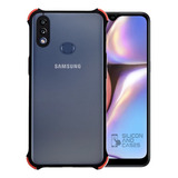 Carcasa Para Samsung A10s Borde Negro Antigolpe Prot Camara