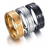 Anillos Numeros Romanos Acero Inoxidable Hombre Elegante