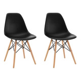 Set X 2 Sillas Eames Dsw Diseño Moderno Patas Madera Comedor