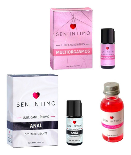 Combo De Lubricante Multiorgasmos + Anal + Aceite De Masaje