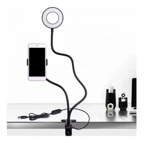 Aro De Luz Led Tik Tok Selfie Brazo Flexible C/ Broche