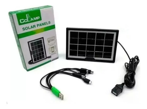 Cargador Panel Solar Multicarga Con Cables Y Pinza Hasta 15w