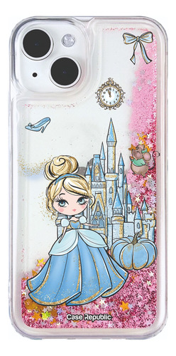 Funda Celular Para iPhone La Cenicienta Disney Glitter Liqui
