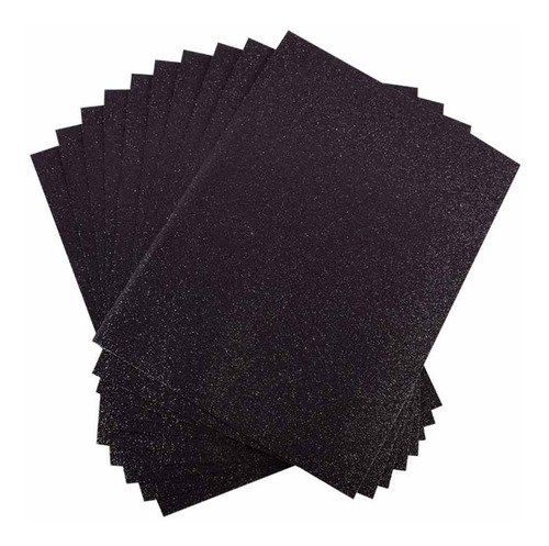 Foamy Fomi Escarchado 4 Carta Negro 1 Pqte X 10 Und