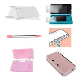 Kit De Protección 3ds Chico Micas Stylus Acrílico O Silicon 