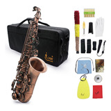 Saxofón Alto Profesional Color Bronce Rojo