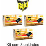 Kit 3 Raid Armadilha Para Matar Baratas Caixa C/18 Iscas