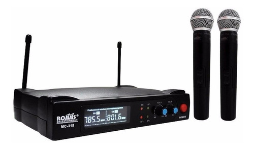 Kit 2 Microfonos Inalambricos Uhf Mc-318 Romms Incluye Envio