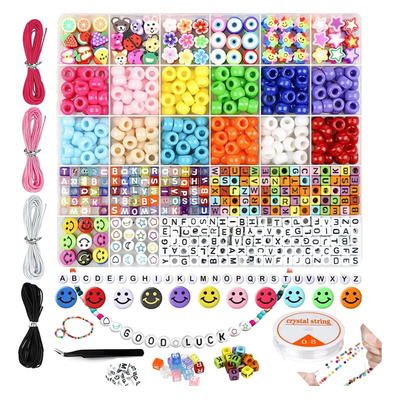 Kit Para Hacer Pulseras Niñas Collares Cuenta Letras 818 Pzs