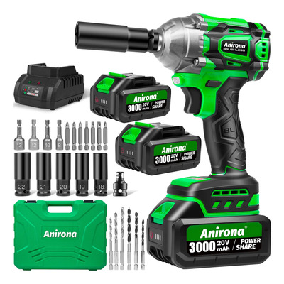 Llave De Impacto Inalámbrico Kit Anirona 3.0ah Con 2batería | Envío gratis