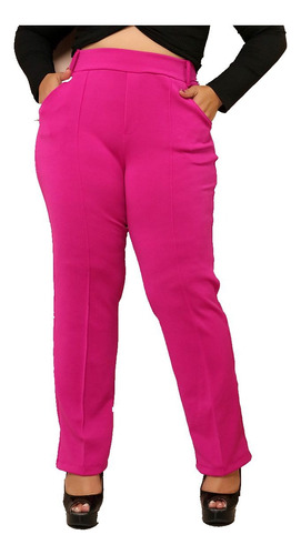 K2 Calça Pantalona Feminina Plus Size Wide Leg Social  Lycra