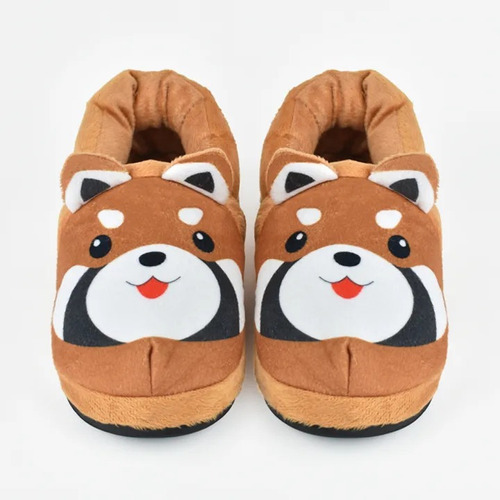 Pantufa Infantil 2d Panda Vermelho Unissex Caramelo 