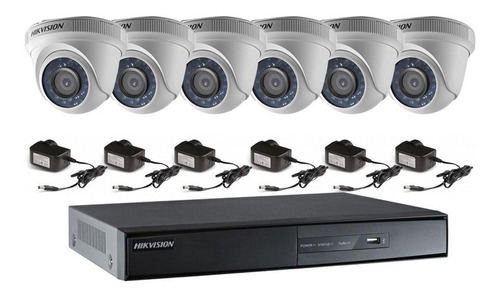 Camara Seguridad Kit Hikvision Dvr 8 Canales + 6 Domos 720p