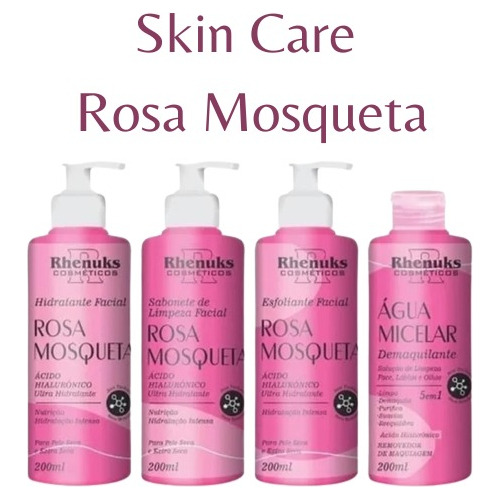 Kit Skin Care Facial Rosa Mosqueta Com 4 Itens Rhenuks